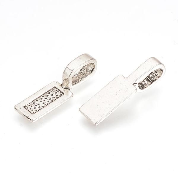 

PandaHall Tibetan Style Alloy Glue-on Flat Pad Bails, Rectangle, Cadmium Free & Lead Free, Antique Silver, 26x8x1mm, Hole: 5x8mm, about...