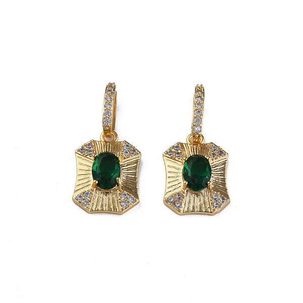 

PandaHall Brass Micro Pave Cubic Zirconia Pendants, Real 18K Gold Plated, Nickel Free, Octagon, Green, 25mm, Hole: 3.5mm Brass+Cubic...