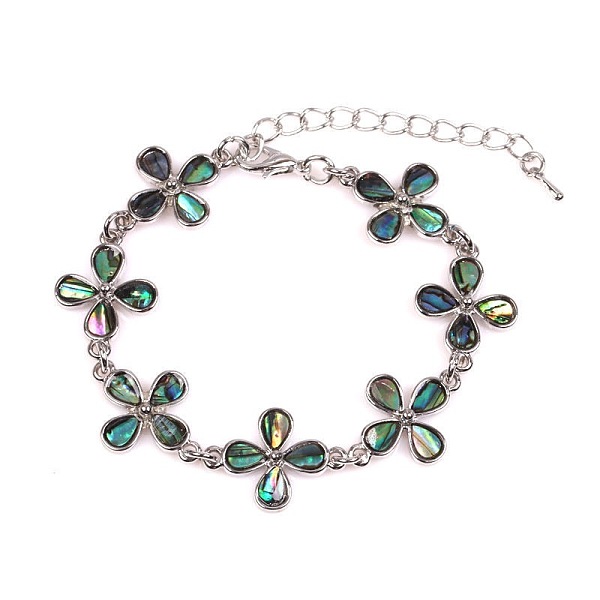 Blume Natürliche Abalone Shell/Paua Shell Link Armbänder Für Frauen