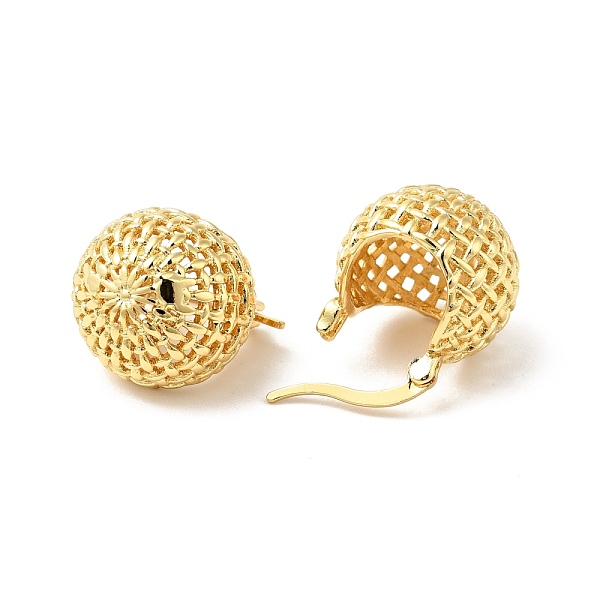 

PandaHall Brass Net Round Hoop Earrings, Hollow Chunky Earrings for Women, Cadmium Free & Nickel Free & Lead Free, Real 18K Gold Plated...