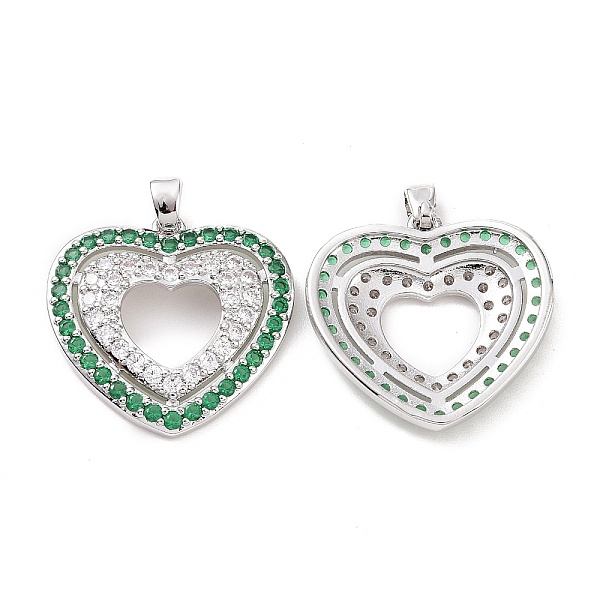 

PandaHall Brass Micro Pave Cubic Zirconia Pendants, Heart Charm, Platinum, 21.5x23x3.5mm, Hole: 3x5mm Brass+Cubic Zirconia Heart Clear