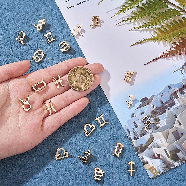 

PandaHall 36Pcs Alloy Pendants, 12 Constellation Charms, Zodiac Sign Charms, for Jewelry Necklace Bracelet Earring Making Crafts, Golden...