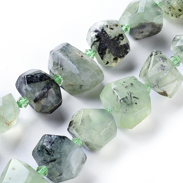 

PandaHall Natural Prehnite Beads Strands, Faceted, Nuggets, 8.5~13x12~18x10~12mm, Hole: 0.8mm, about 26pcs/strand, 14.9 inch(38cm) Prehnite...