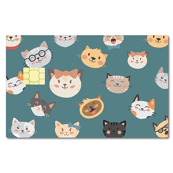 PandaHall CREATCABIN Cats Card Stickers Credit Card Skin Waterproof Vinyl Debit Bank Card Sticker Skin Protecting Credit Cover Card Decals...