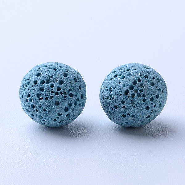 

PandaHall Unwaxed Natural Lava Rock Beads, for Perfume Essential Oil Beads, Aromatherapy Beads, Dyed, Round, No Hole, Light Blue, 8~9mm Lava...