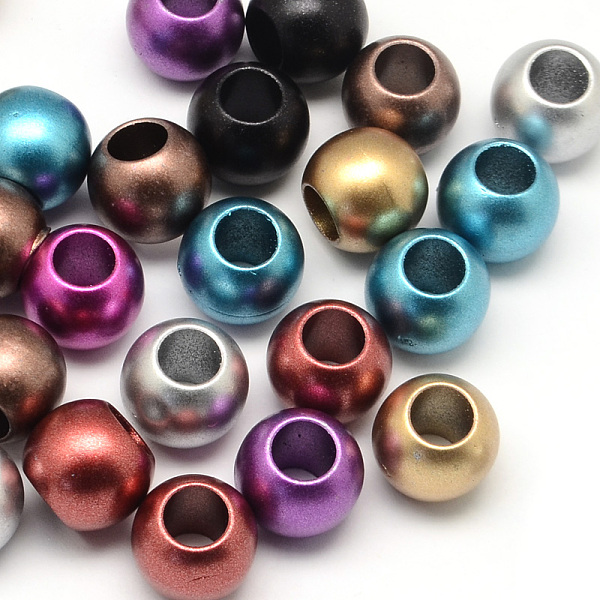 

PandaHall Matte Rondelle Spray Painted Acrylic Beads, Large Hole Beads, Mixed Color, 12x10mm, Hole: 6mm, about 450pcs/500g Acrylic Rondelle..., Multicolor