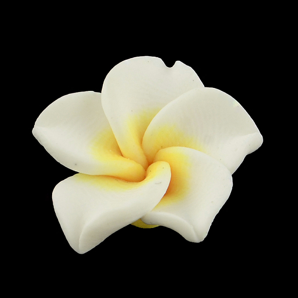 

PandaHall Handmade Polymer Clay 3D Flower Plumeria Beads, White, 20x10mm, Hole: 2mm Polymer Clay Flower White