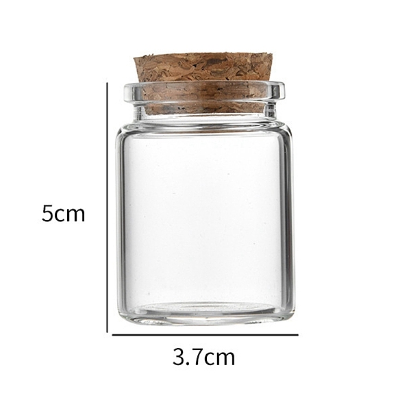 

PandaHall Glass Bottle, with Cork Plug, Wishing Bottle, Column, Clear, 3.7x5cm, Capacity: 30ml(1.01fl. oz) Glass Column Clear