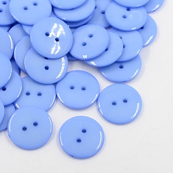 

PandaHall Acrylic Sewing Buttons, Plastic Buttons for Costume Design, 2-Hole, Dyed, Flat Round, Cornflower Blue, 17x2mm, Hole: 1mm Acrylic...