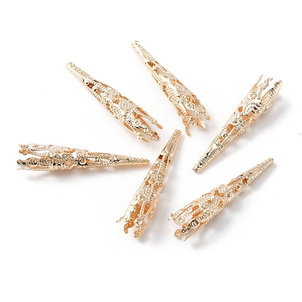 

PandaHall Iron Filigree Bead Cone, Light Gold, 41x2.5~7.5mm, Hole: 1.4~7mm Iron