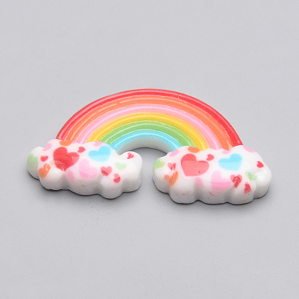 

PandaHall Resin Cabochons, Rainbow, Colorful, 28x15x5mm Resin Rainbow