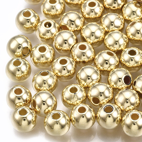 

PandaHall CCB Plastic Beads, Round, Light Gold, 6x5mm, Hole: 1.5mm Plastic Round