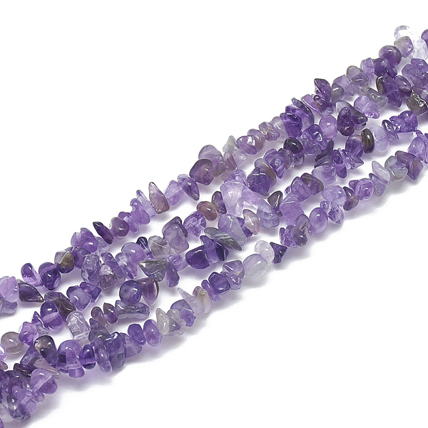 PandaHall Natural Amethyst Beads Strands, Chip, Blue Violet, 3~11x3~5x1~4mm, Hole: 1mm, about 380~400pcs/strand, 33 inch Amethyst Chip...
