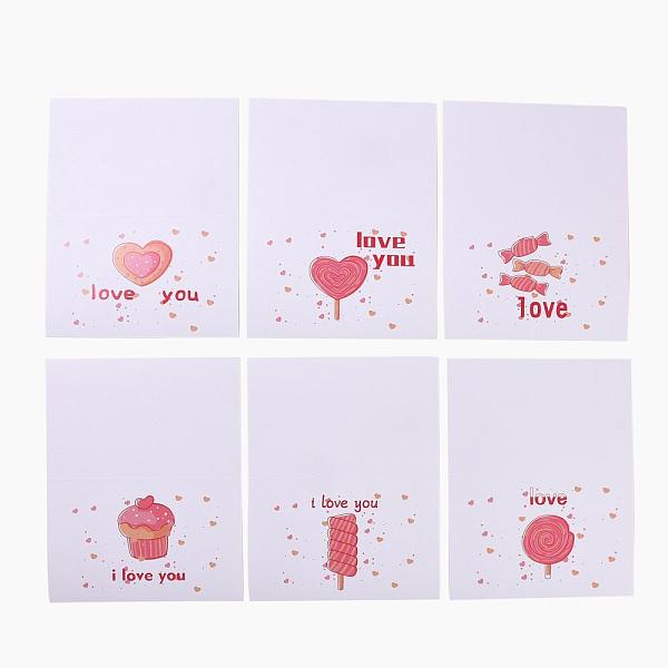 

PandaHall Rectangle Paper Greeting Cards, with Rectangle Envelope and Flat Round Self Adhesive Paper Stickers, Valentine's Day Wedding..., Multicolor