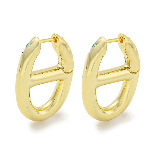 

PandaHall Brass Hoop Earrings, Real 18K Gold Plated, 24x3.5mm Brass Oval