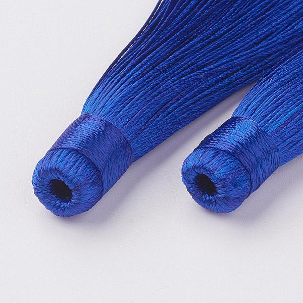 

PandaHall Nylon Tassels Big Pendant Decorations, Marine Blue, 120x10mm, Hole: 5mm Nylon Blue