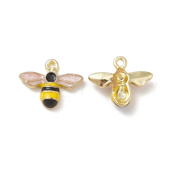 

PandaHall Alloy Enamel Pendants, Light Gold, Bees Charms, Black, 12x14.5x4mm, Hole: 1.2mm Alloy+Enamel Bees Black