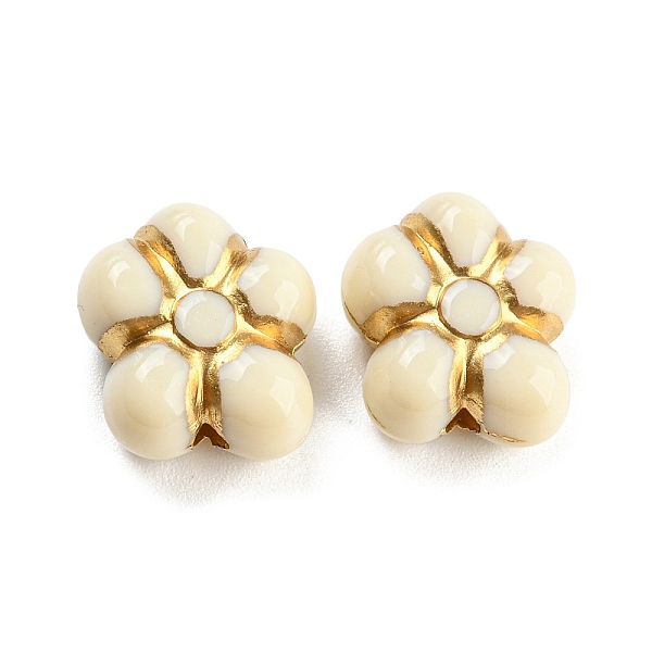 

PandaHall Plating Acrylic Beads, Golden Metal Enlaced, Flower, Cornsilk, 14.5x13.5x7mm, Hole: 1.8mm, about 495pcs/500g Acrylic Flower Gold