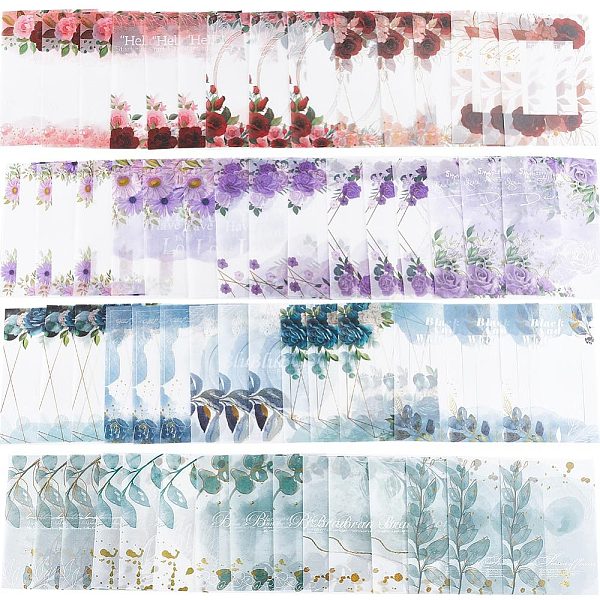 

PandaHall Gorgecraft 4 Sets 4 Styles Floral Translucent Scrapbook Paper Pads, for DIY Album Scrapbook, Greeting Card, Background Paper..., Multicolor