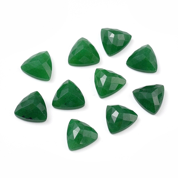 

PandaHall Natural White Jade Cabochons, Dyed, Faceted, Triangle, Mixed Color, 10x10x5mm White Jade Triangle Multicolor