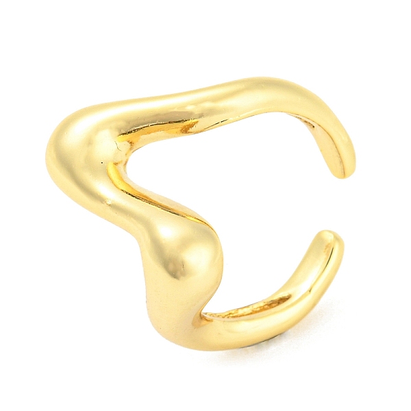 

PandaHall Brass Wave Open Cuff Rings, Lead Free & Cadmium Free, Real 18K Gold Plated, Us Size 5 1/4(15.9mm) Brass