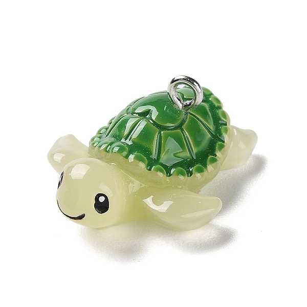 

PandaHall Sea Animal Theme Opaque Resin Pendants, Turtle Charms with Platinum Tone Iron Loops, Green, 12.5x26x21.5mm, Hole: 2mm Iron+Resin...