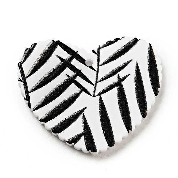

PandaHall Printed Acrylic Pendants, Heart with Leaf Pattern, Black, 26x31.5x2mm, Hole: 1.5mm Acrylic Heart Black