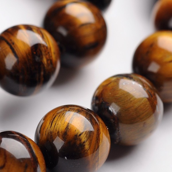 

PandaHall Round Natural Tiger Eye Gemstone Bead Strands, 12mm, Hole: 1mm, about 33pcs/strand, 14.9 inch Tiger Eye Round