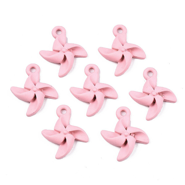 

PandaHall Spray Painted Alloy Pendants, Cadmium Free & Lead Free, Windmill, Pink, 16.5x14.5x3.5mm, Hole: 1.2mm Alloy Others Pink