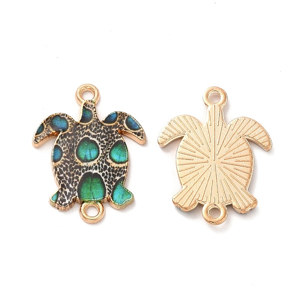 

PandaHall Printed Alloy Connector Charms, Sea Turtle Links, Light Gold, Nickel, Medium Sea Green, 23x18x1.5mm, Hole: 1.6mm Alloy+Enamel...