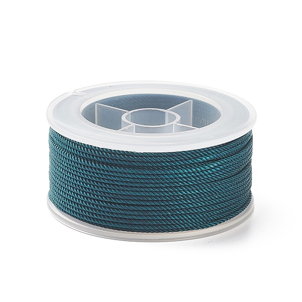 

PandaHall Round Nylon Cords, Milan Cords/Twisted Cords, Light Sea Green, 1.5mm, about 25.15 yards(23m)/roll Nylon Green