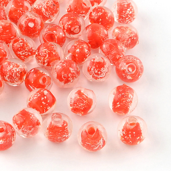 

PandaHall Handmade Luminous Lampwork Beads, Round, Red, 8mm, Hole: 1mm Lampwork Round Red