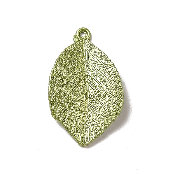 

PandaHall Painting Alloy Pendants, Leaf, Yellow Green, 31.5x19x4.5mm, Hole: 1.2mm Alloy Leaf