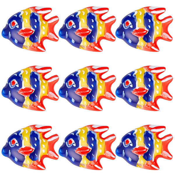 

PandaHall Beebeecraft 1 Box 15Pcs Ceramic Fish Beads Dark Blue Ocean Theme Handmade Porcelain Loose Beads for Hawaii Summer Beach Party..., Orange