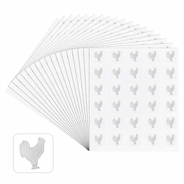 

PandaHall PVC & Paper Sticker Labels, Adhesive Stickers, for Scrapbooking Making, Rooster Pattern, 100x80x0.2mm, Sticker: 12x12mm...