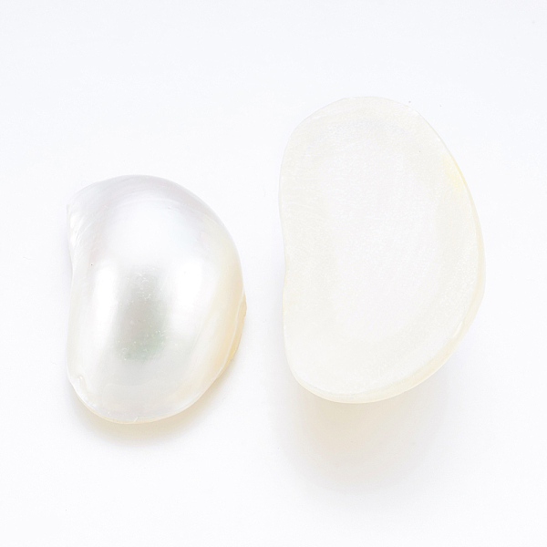 

PandaHall Natural White Shell Mother of Pearl Shell Cabochons, Oval, 24~30x14~17x9~12mm White Shell Oval