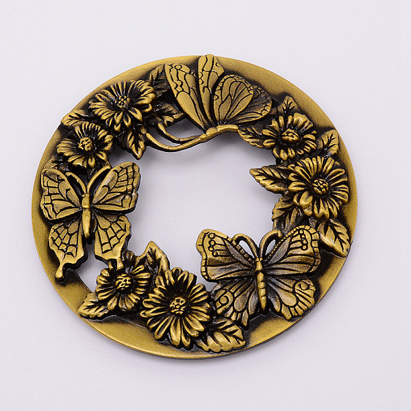 

PandaHall Zinc Alloy Cover, with Butterfly Pattern, for Aromatherapy Candle, Round, Antique Bronze, 82x12mm, Inner Diameter: 68mm Alloy