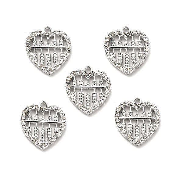 

PandaHall Alloy Rhinestone Pendants, Platinum Tone Hollow Out Heart Abacus Charms, Crystal, 20x18x2.8mm, Hole: 2mm Alloy+Rhinestone Heart..., Clear