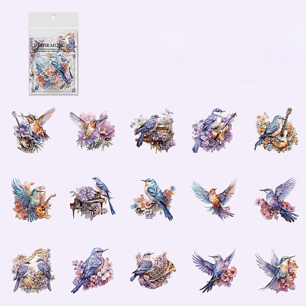 

PandaHall PET Plastic Decorative Paper Stickers, for Scrapbooks, Notebook, Journal, Card Making, Album, Calendars, DIY Crafts, Bird, Violet..., Purple