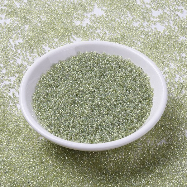 

PandaHall MIYUKI Round Rocailles Beads, Japanese Seed Beads, (RR1135) Inside Dyed Lime, 11/0, 2x1.3mm, Hole: 0.8mm, about 1100pcs/bottle..., Green