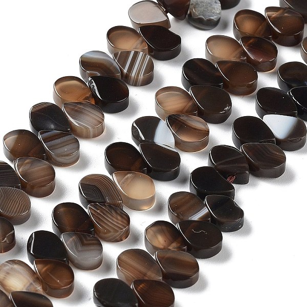 

PandaHall Natural Agate Beads Strands, Dyed & Heated, Top Drilled, Teardrop, Coconut Brown, 8x5x3mm, Hole: 0.8~1mm, about 52~55pcs/strand...