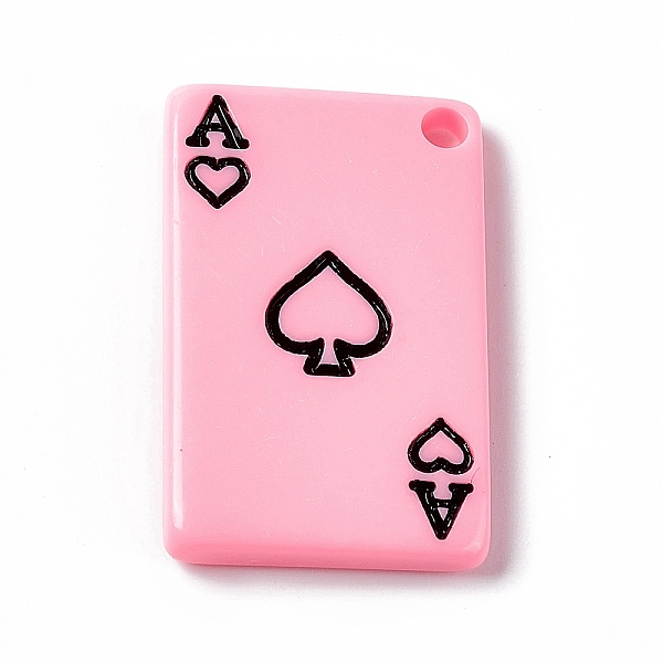 

PandaHall Printed Acrylic Pendants, Rectangle with Ace of Hearts Charm, Pink, 26x16.7x3.3mm, Hole: 2.2mm Acrylic Rectangle Pink