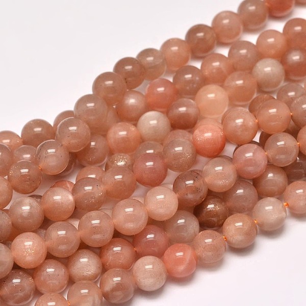 Natural Sunstone Round Bead Strands