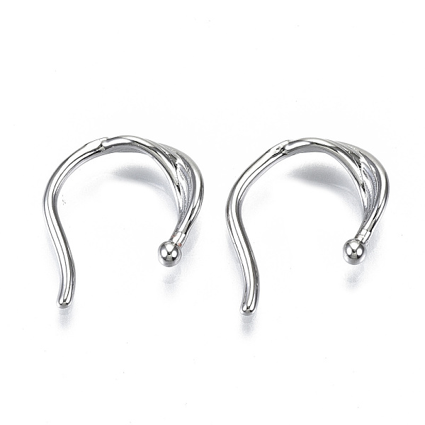 

PandaHall Brass Cuff Earrings, Cadmium Free & Nickel Free & Lead Free, Twist, Real Platinum Plated, 16x13~14x3.5mm, Inner Diameter: 9~10mm...