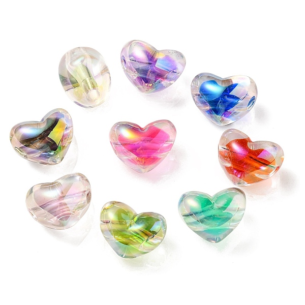

PandaHall Two Tone UV Plating Transparent Acrylic European Beads, Large Hole Beads, Heart, Mixed Color, 14.5x18.5x14mm, Hole: 4mm Acrylic..., Multicolor