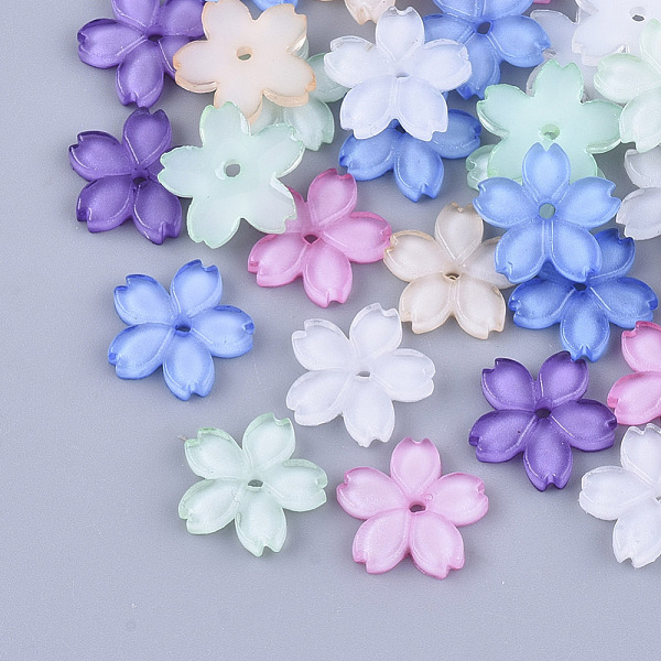 

PandaHall Translucent Resin Beads, for Jewelry Making, Sakura, Mixed Color, 11x11.5x2mm, Hole: 1.2mm Resin Flower Multicolor