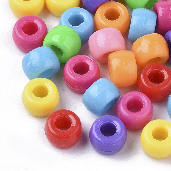 

PandaHall Opaque Acrylic European Beads, Large Hole Beads, Column, Mixed Color, 6~7x8mm, Hole: 4mm, about 2500pcs/500g Acrylic Column..., Multicolor