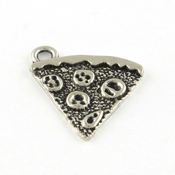 PandaHall Tibetan Style Alloy Cake Pendants, Cadmium Free & Lead Free, Antique Silver, 20x19x1mm, Hole: 2mm, about 854pcs/1000g Alloy Food