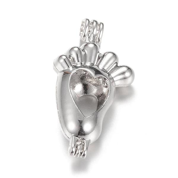 

PandaHall Alloy Locket Pendants, Cage Pendants, Baby Feet, Platinum, 32x18x11mm, Hole: 2.5mm Alloy Body