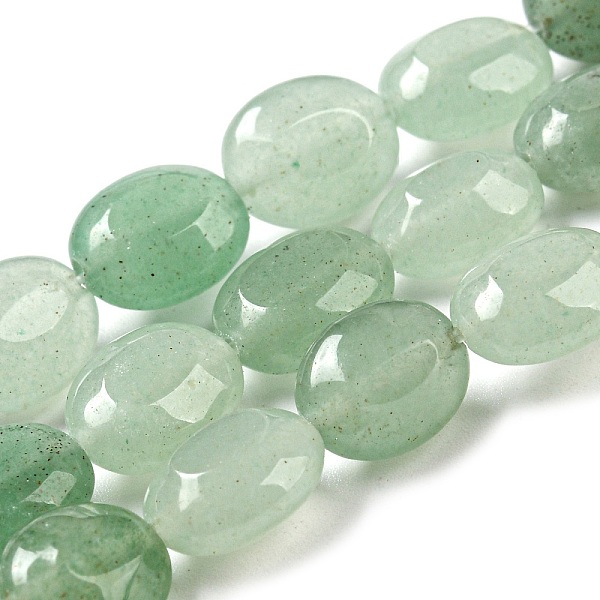 

PandaHall Natural Green Aventurine Beads Strands, Flat Oval, 10x8x5.5mm, Hole: 0.8mm, about 39pcs/strand, 15.47''(39.3cm) Green Aventurine...